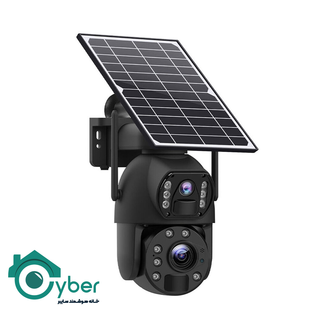 دوربین مینی اسپیددام خورشیدی سیمکارتی دو لنز (V.2) 8MP 4G LTE زوم 10X برابری مدل C60-980 UBOX