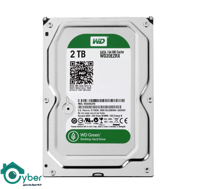 هارد اینترنال دو ترابایت 2TB وسترن دیجیتال سبز GREEN