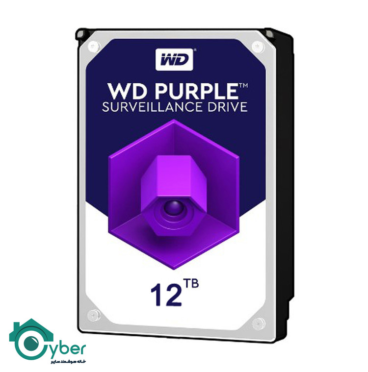 هارد اینترنال ده ترابایت 12TB وسترن دیجیتال بنفش PURPLE - اصلی