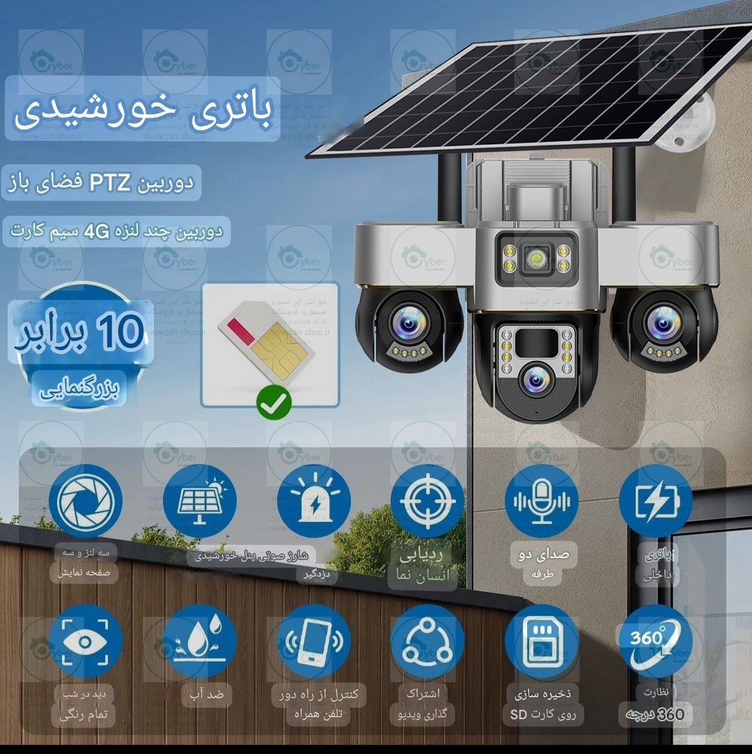 4G Solar Camera Survi Three Lens PTZ 18mp V3 2026 ( Motorized 3 Lens)